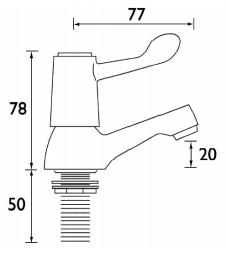 lever operation basin tap dimensions