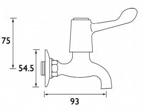 wall mounted bibcock taps dimensions