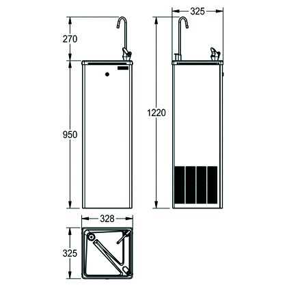 Freestanding Chilled Drinking & Bottle Filling Station 