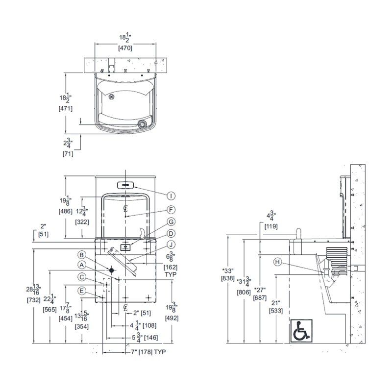 Accessible Water Cooler With Bottle Filler Accessible Water Cooler With Bottle Filler