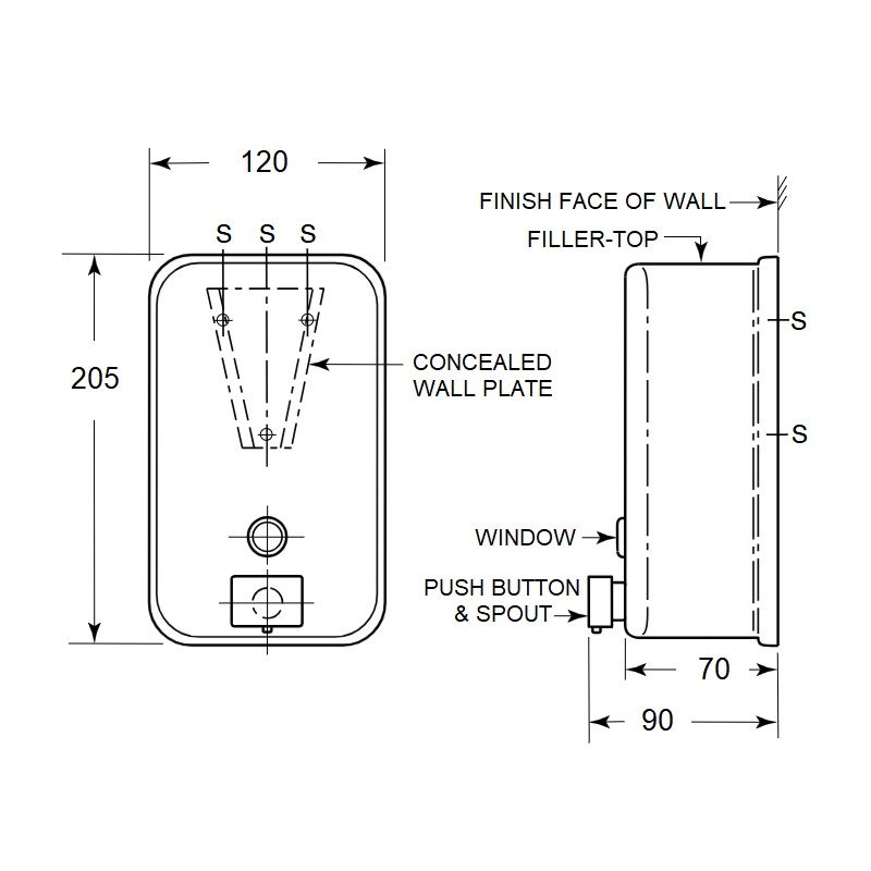 Bobrick Vertical Manual Liquid Soap Dispenser