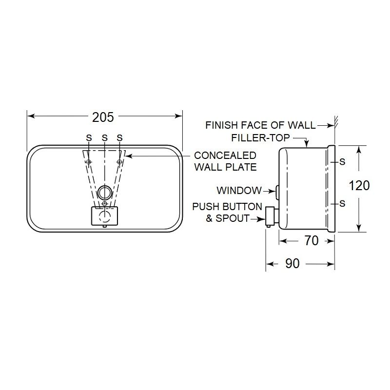 Bobrick Horizontal Manual Liquid Soap Dispenser