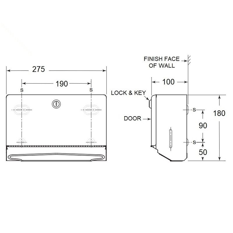Bobrick Small Wall Mounted Paper Towel Dispenser