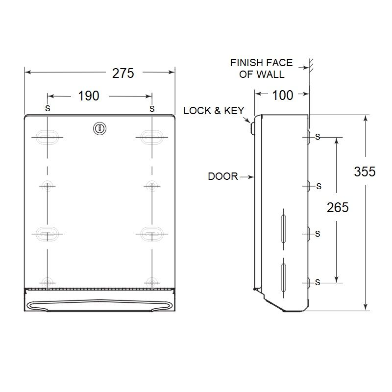 Bobrick Wall Mounted Paper Towel Dispenser