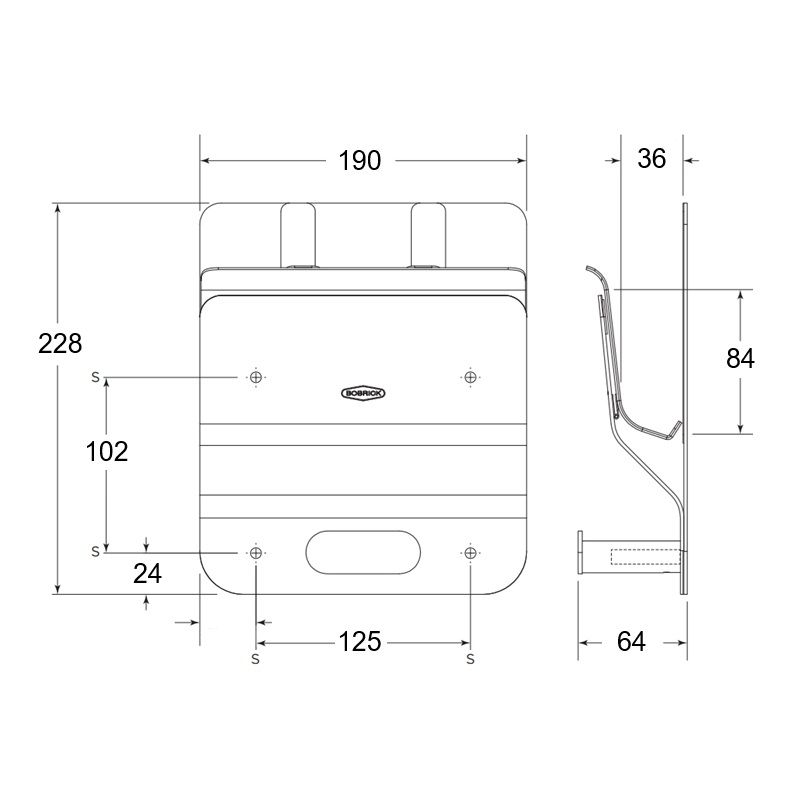 Bobrick Wall Mounted Mobile Device Holder