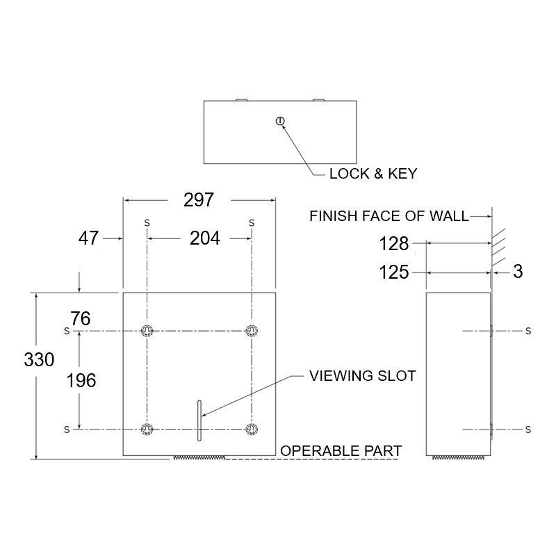 Bobrick Wall Mounted Jumbo Toilet Roll Holder
