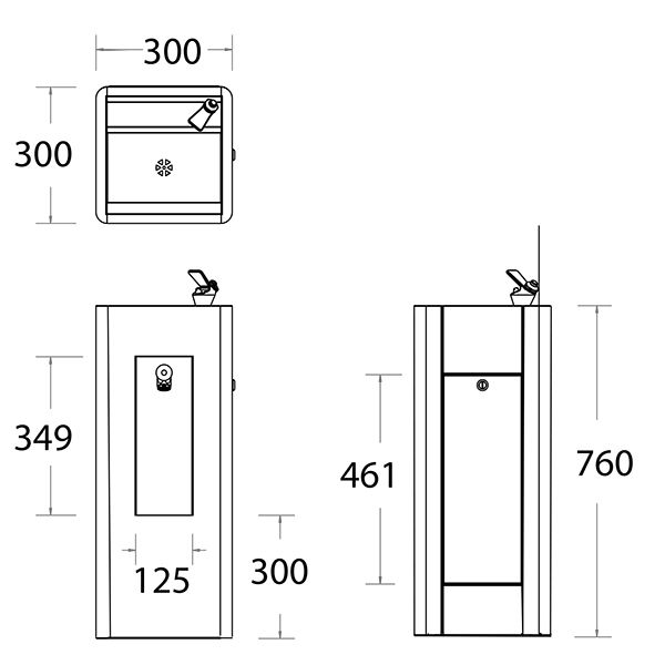 junior height bottle filler dimensions