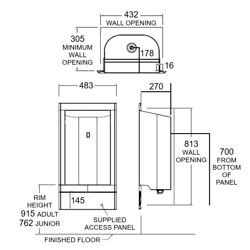 Wall Recessed Bottle Filling Fountain
