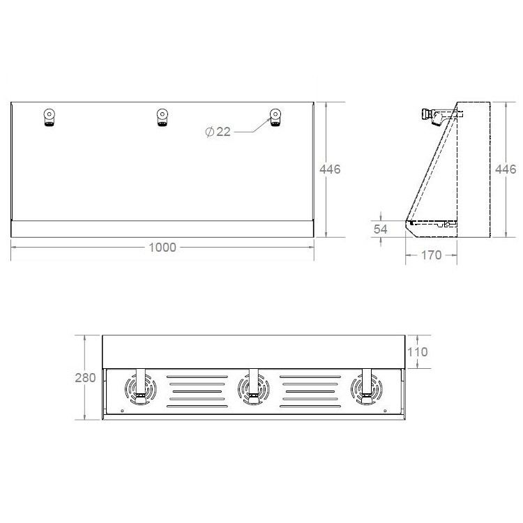 Wall Mounted Multiple Bottle Filling Trough