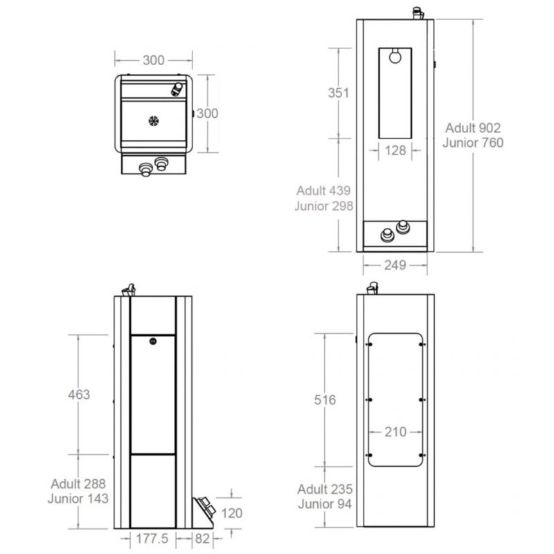 Drinking Fountain & Bottle Filler - Foot Operated