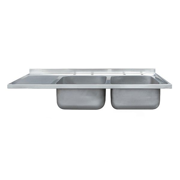SIT ON CATERING SINK - DOUBLE BOWL, SINGLE DRAINER, 1500MM