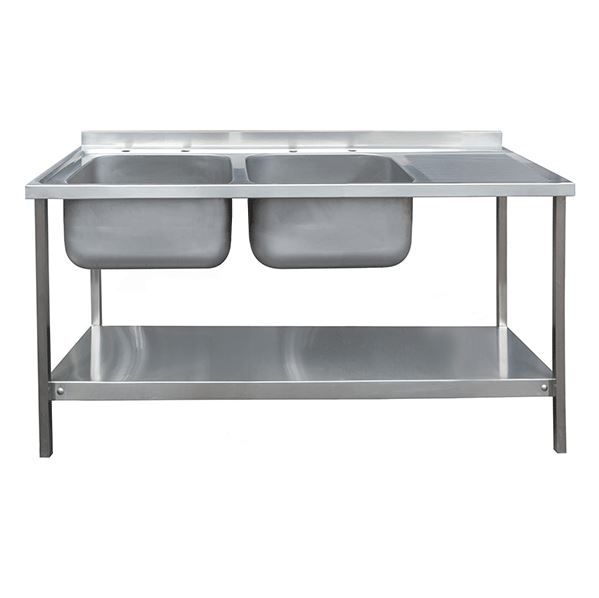 CATERING SINK - DOUBLE BOWL, SINGLE DRAINER