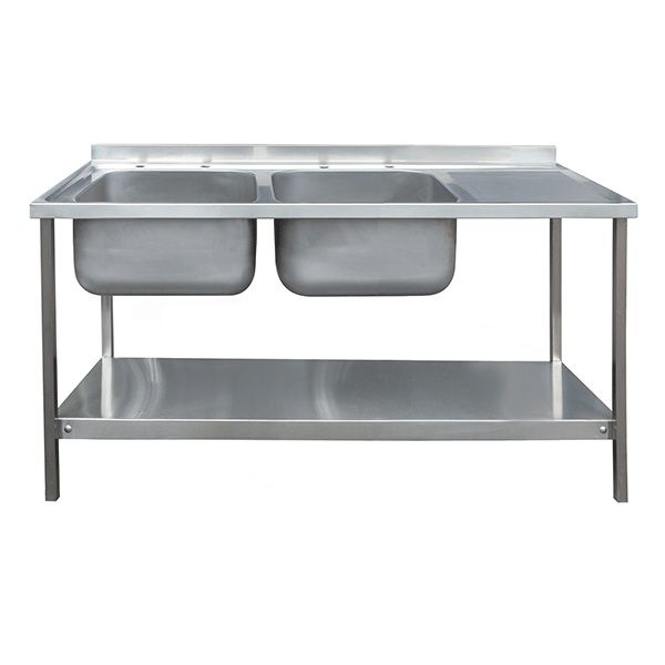 CATERING SINK - DOUBLE BOWL, SINGLE DRAINER, 1500MM