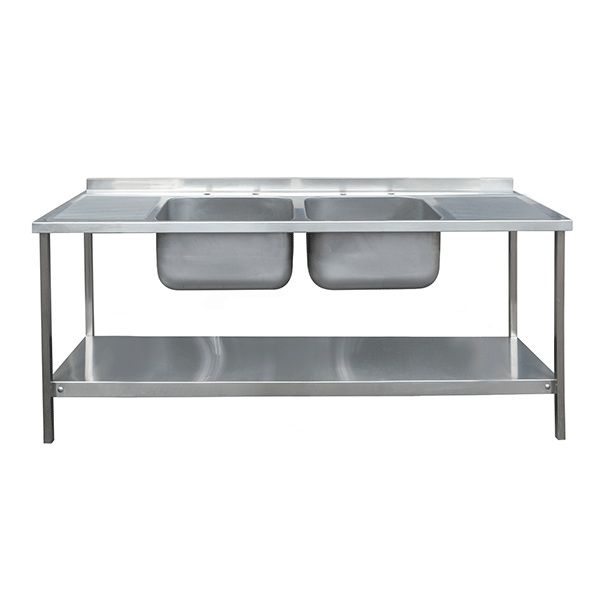 CATERING SINK - DOUBLE BOWL, DOUBLE DRAINER, 1800mm