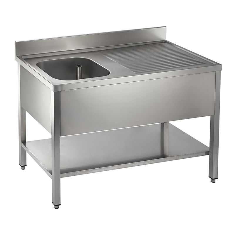 CATERING SINK - SINGLE BOWL, SINGLE DRAINER, 1200MM LONG