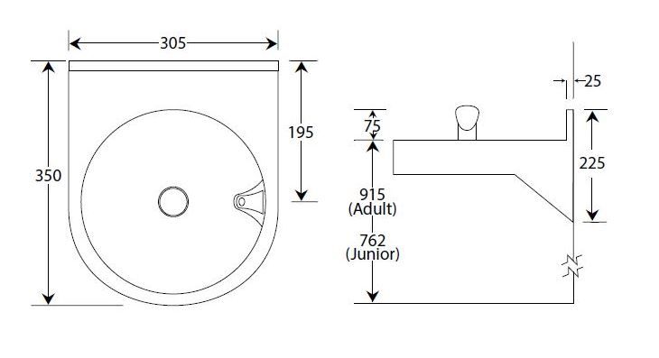 Foot Pedal Operated Drinking Fountain