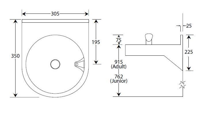 Foot Pedal Operated Drinking Fountain