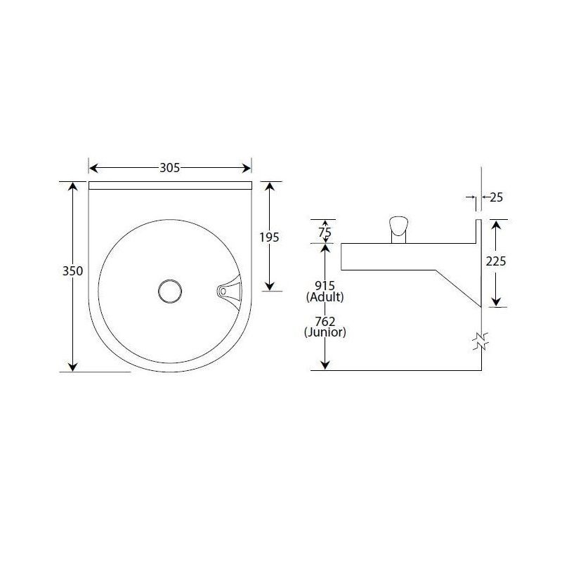 Wall Mounted Drinking Fountain