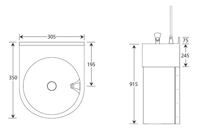 drinking fountain and bottle filler with full height shroud