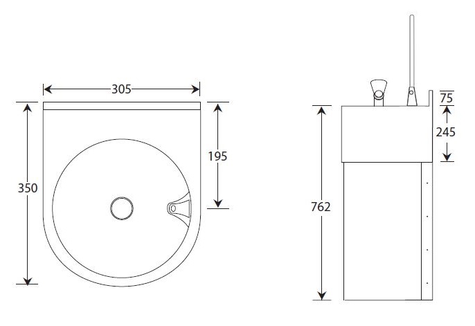 junior height drinking fountain with bottle filler