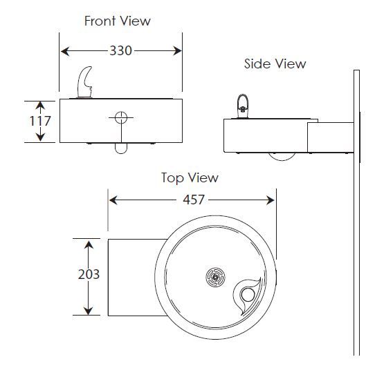 Wall Mounted Outdoor Drinking Fountain