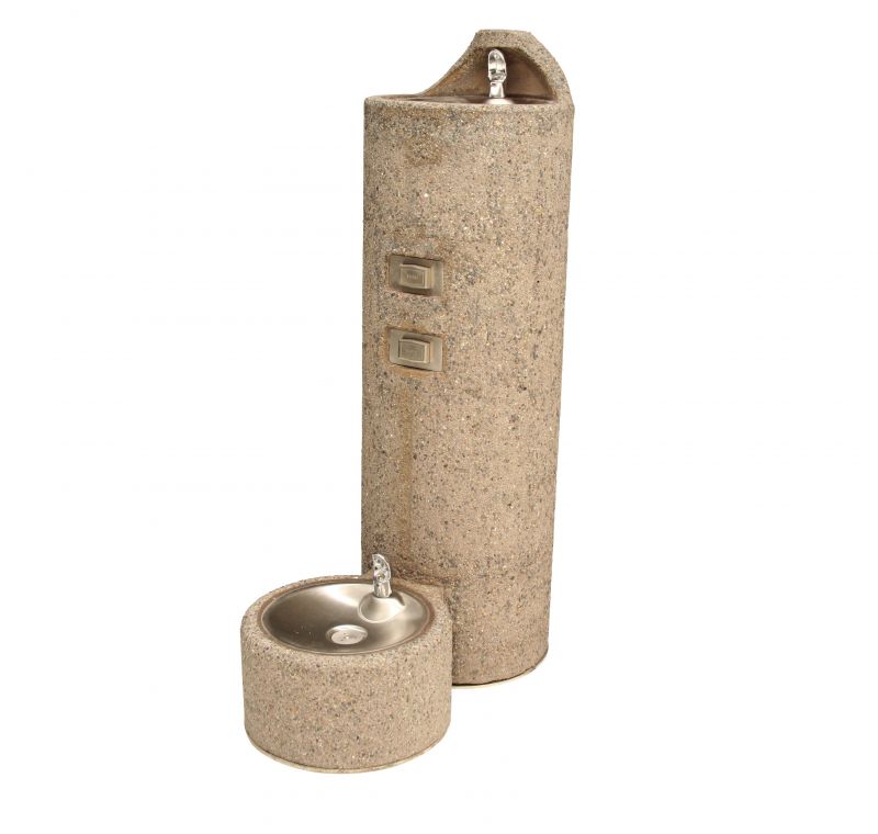 Concrete Free Standing Outdoor Drinking Fountain