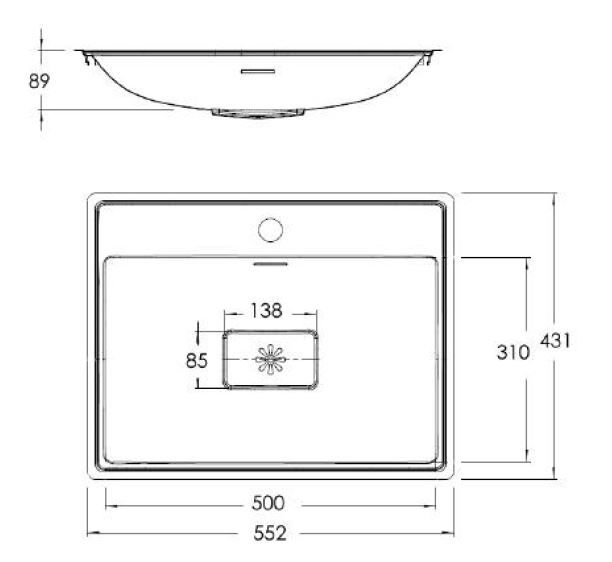 Inset Bright Polished Wash Basin