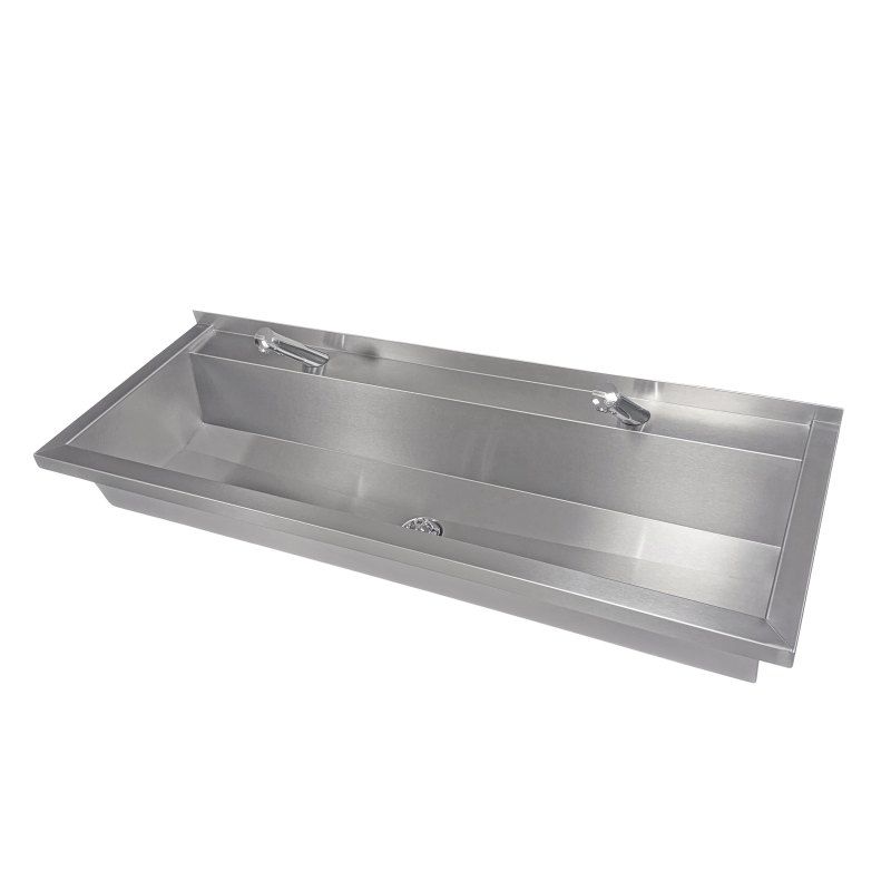 Commercial Wash Trough With Sensor Taps