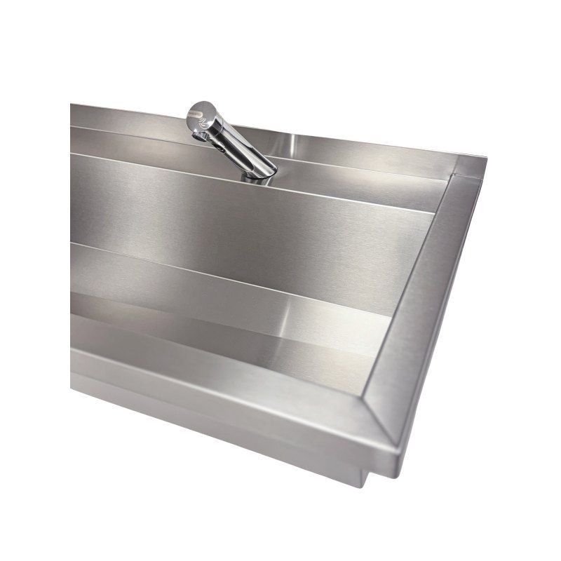 Commercial Wash Trough With Sensor Taps