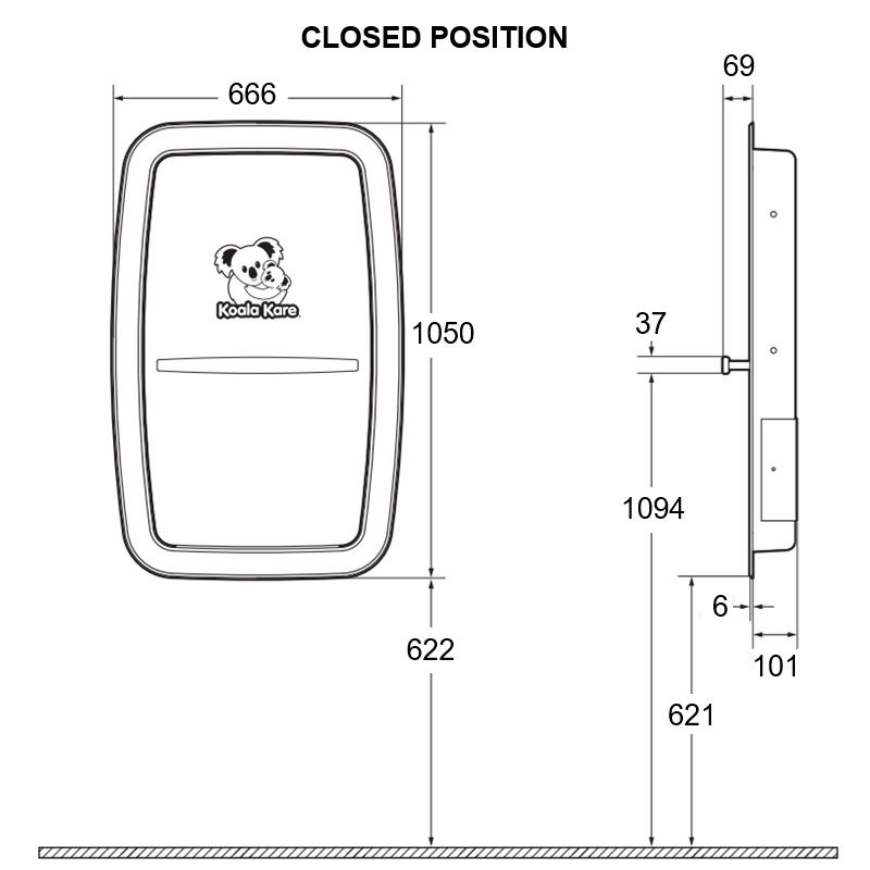 Koala Kare Vertical Recessed Baby Change Unit