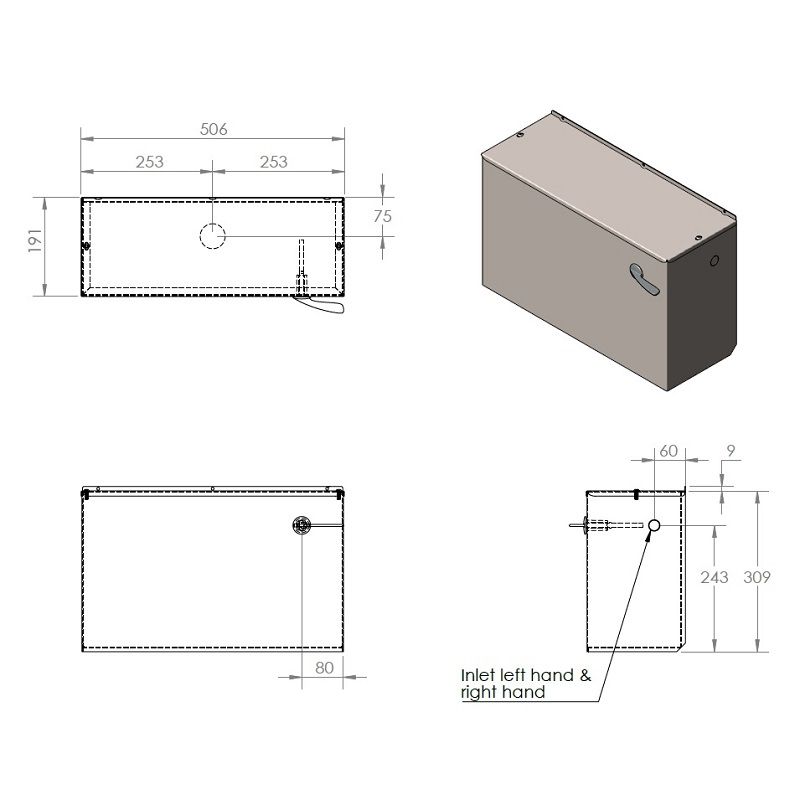 Stainless Steel Exposed Cistern With Lever