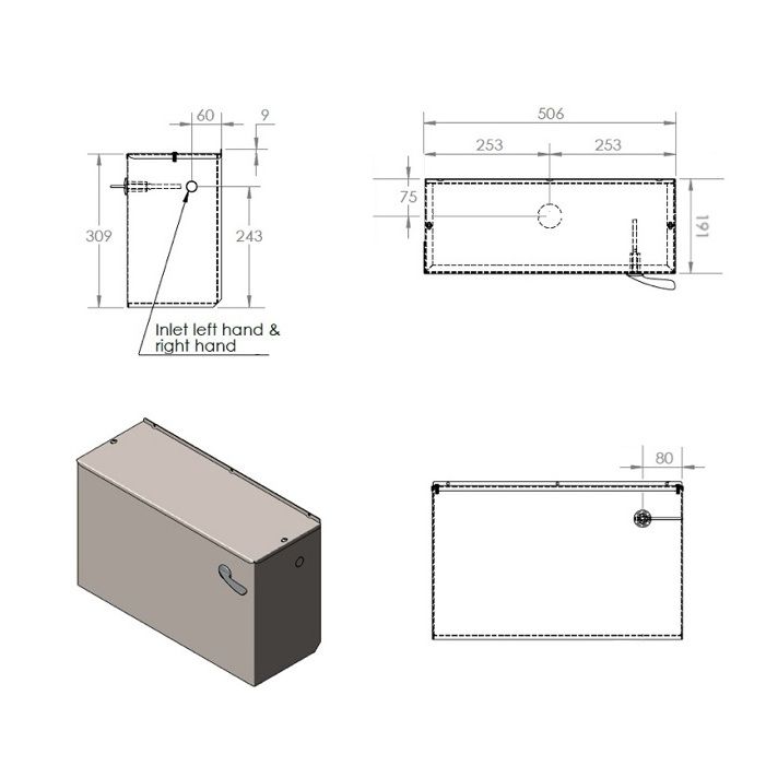 Stainless Steel Exposed Cistern With Lever