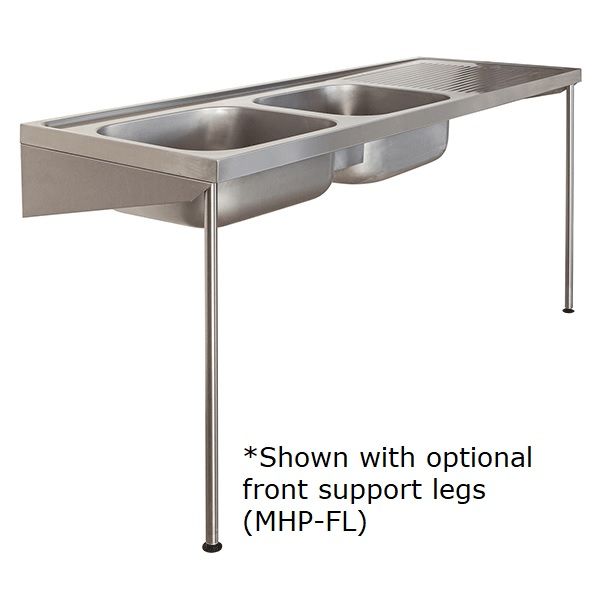 Hospital Double Bowl Single Drainer Sink Top