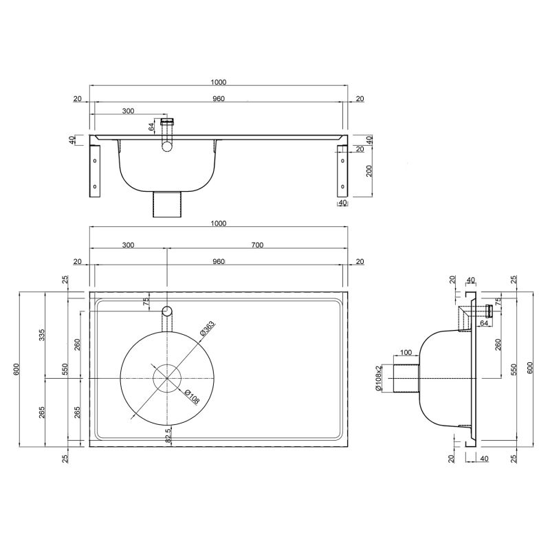 DUH Sluice Sink and Drainer - 1000mm DUH Sluice Sink and Drainer - 1000mm