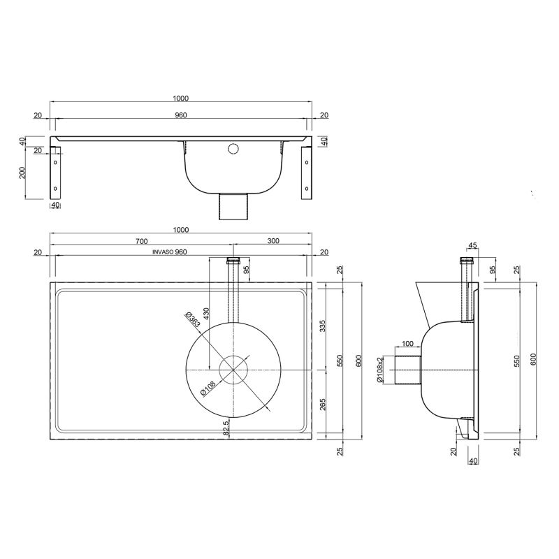 DUH Sluice Sink and Drainer - 1000mm DUH Sluice Sink and Drainer - 1000mm