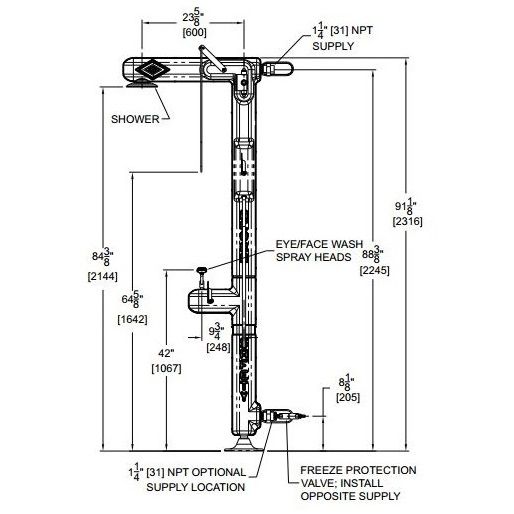 Combination Drench Shower - Outdoor