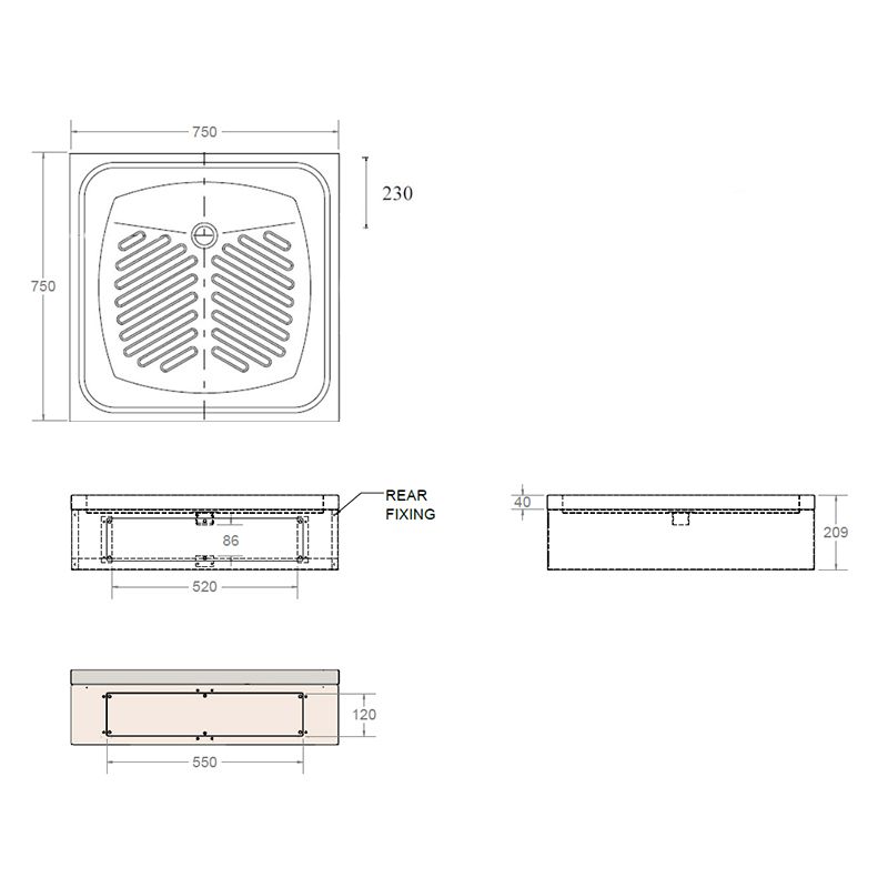 Floorstanding Shower Tray 