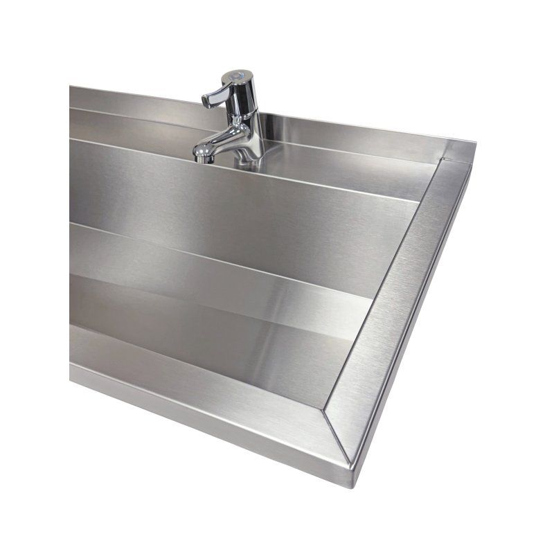 Commercial Wash Trough With Lever Mixer Taps