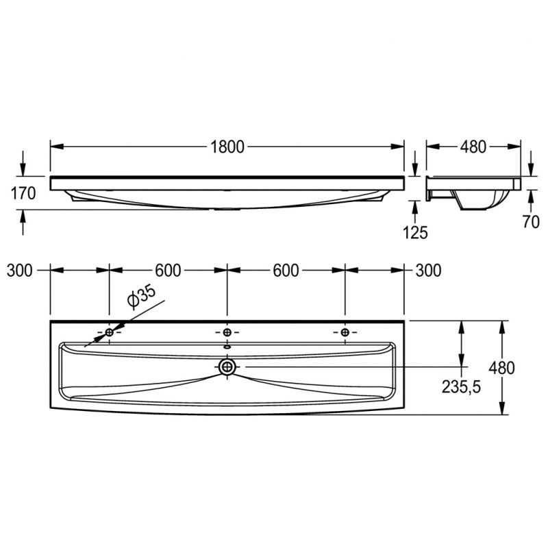 KWC DVS Miranit 3 User Wash Trough