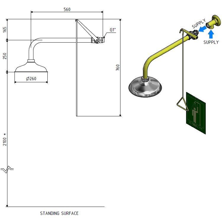 Frost Resistant Drench Shower Frost Resistant Drench Shower