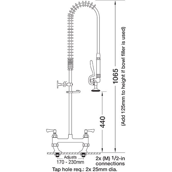 deck mounted twin catering tap
