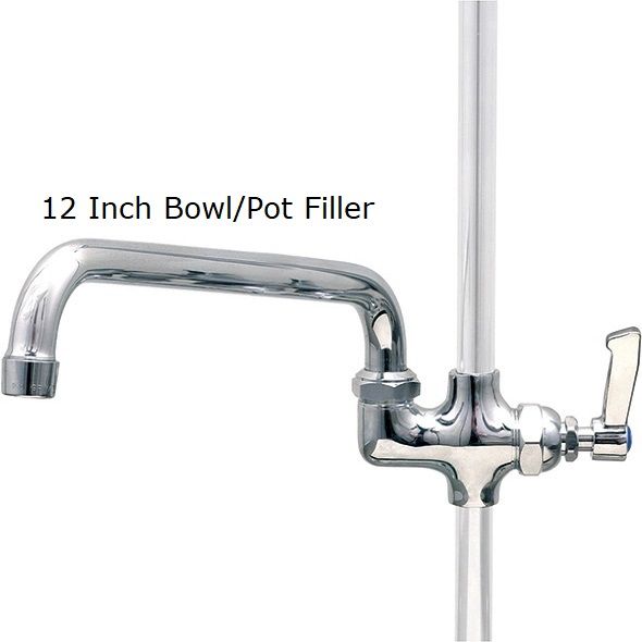 Short Pre Rinse Twin Catering Tap with Pot Filler