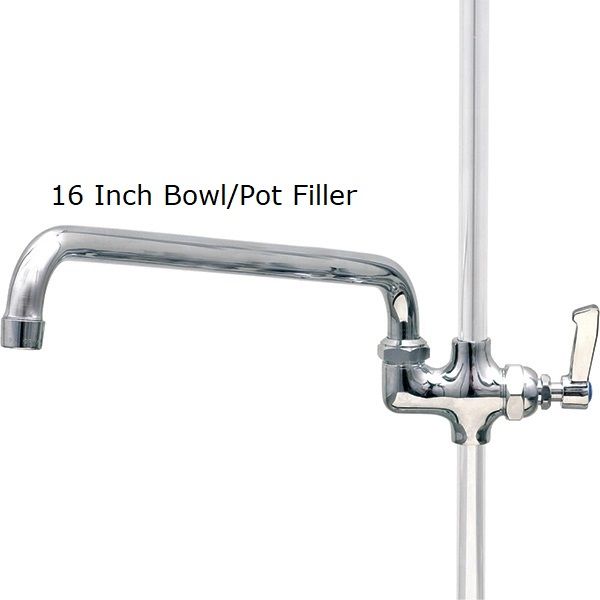 Short Pre Rinse Twin Catering Tap with Pot Filler