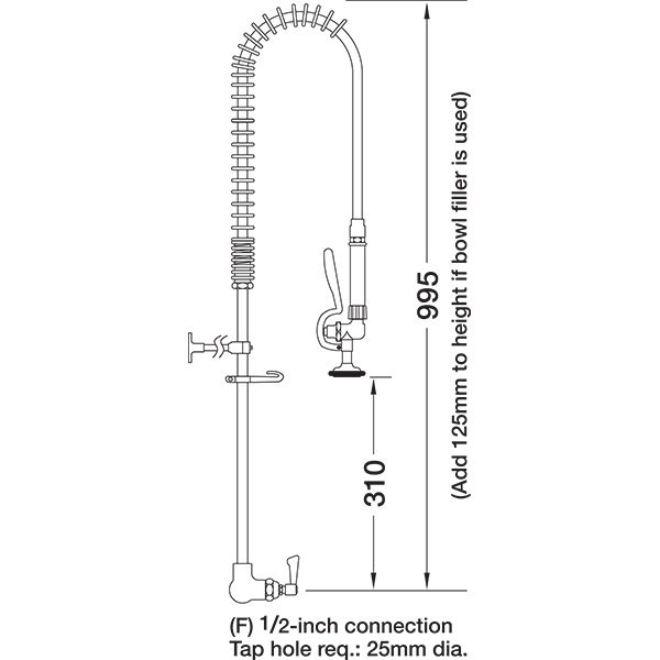 Wall Mounted Pre Rinse Monobloc Catering Tap Wall Mounted Pre Rinse Monobloc Catering Tap