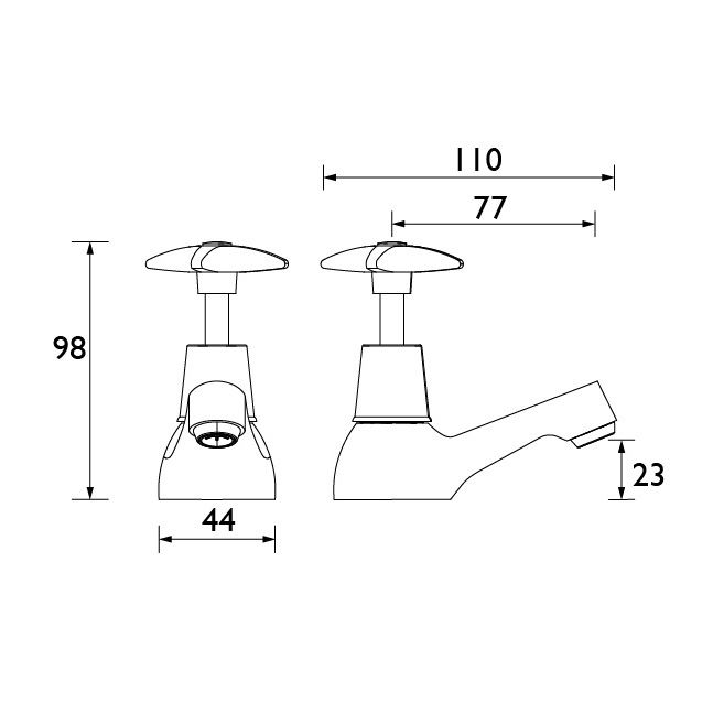 Cross Head Basin Pillar Taps