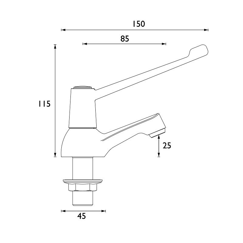 Lever Operated Basin Taps with 6