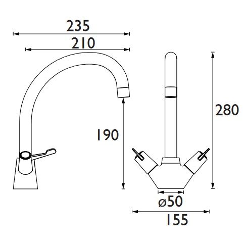 Monobloc Lever Mixer Swivel Spout
