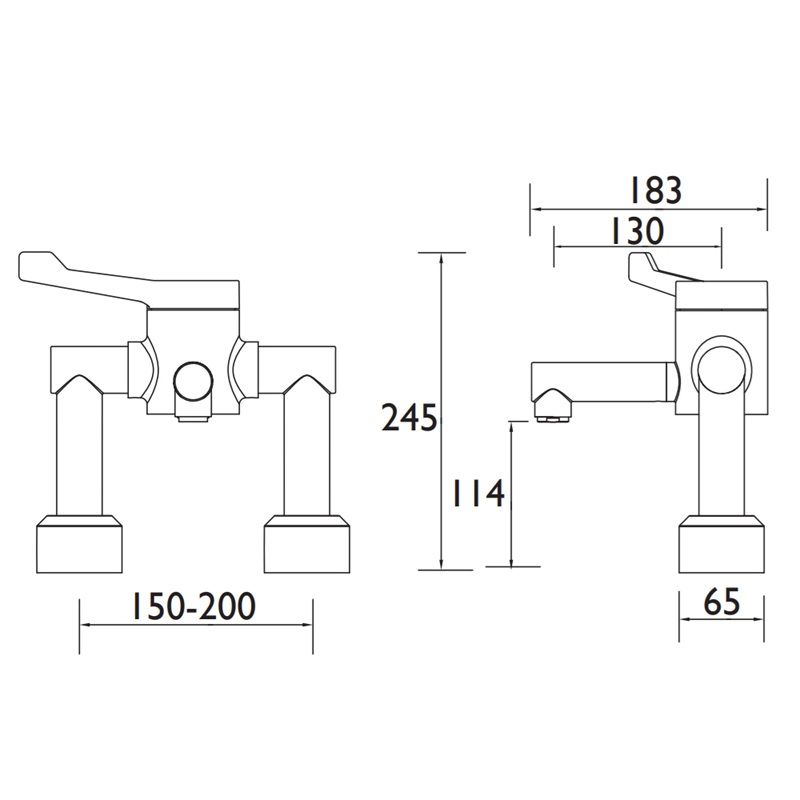Deck Mounted Thermostatic Hospital Tap