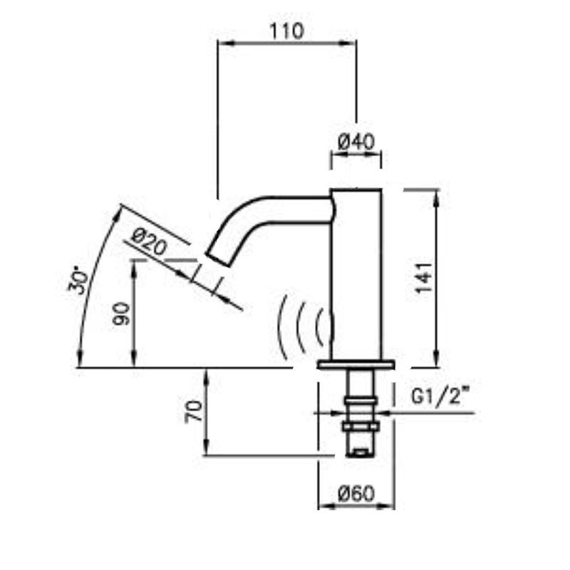 Deck Mounted Battery Operated Sensor Tap