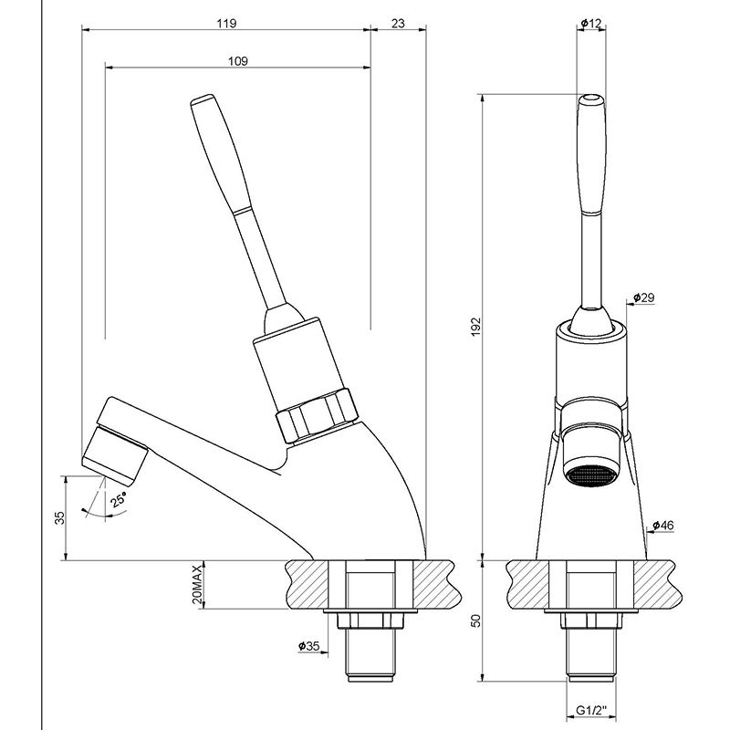 Self Closing Toggle Lever Tap